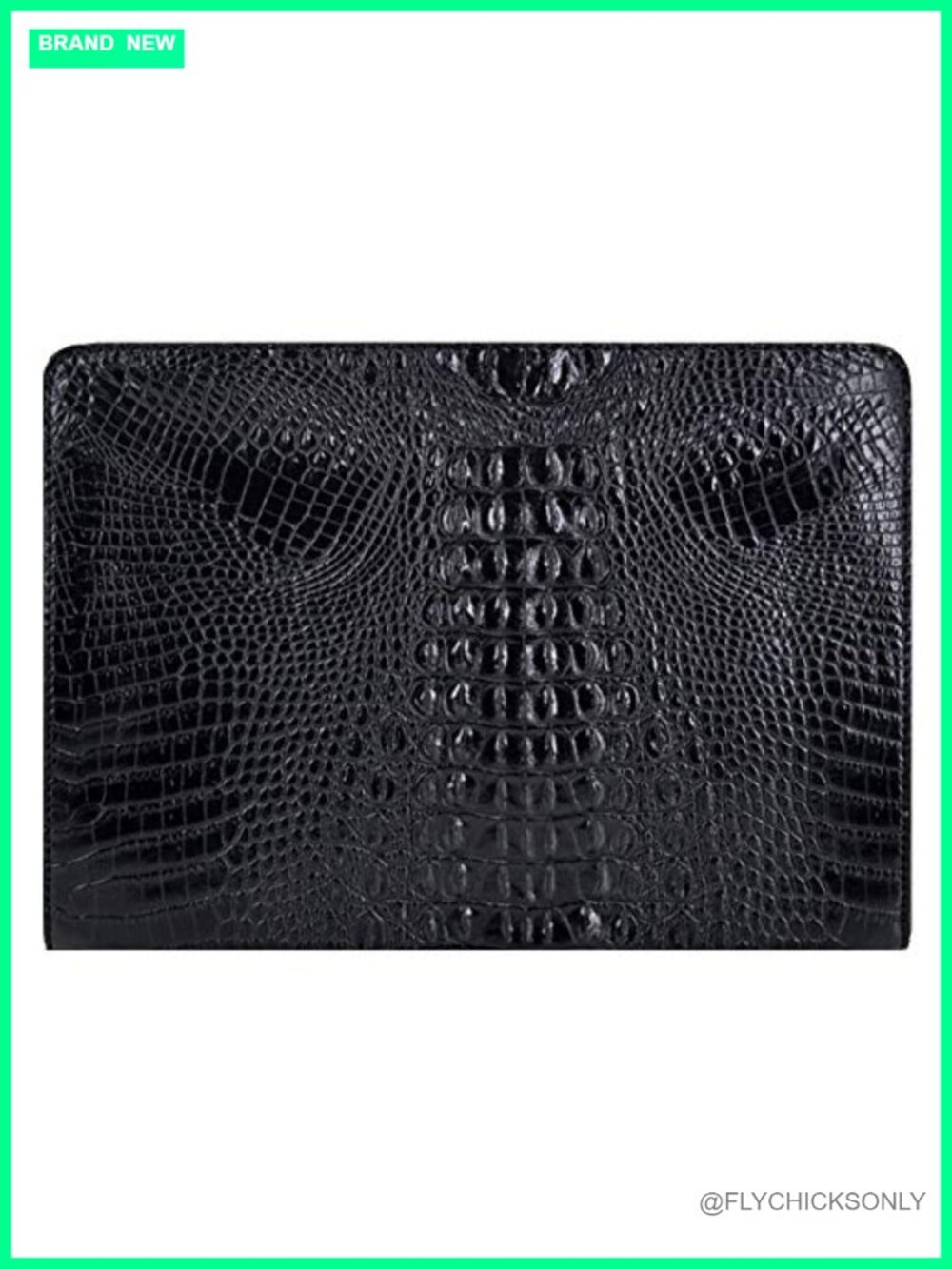 Oversized Crocodile Pattern PU Leather Envelope Clutch Purse Evening Handbag